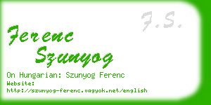 ferenc szunyog business card